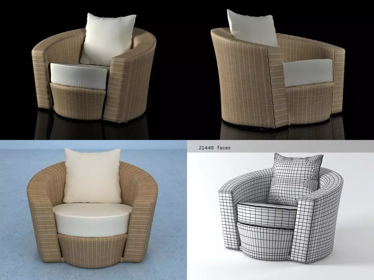 Hemisphere Lounge Chair 3D model_0