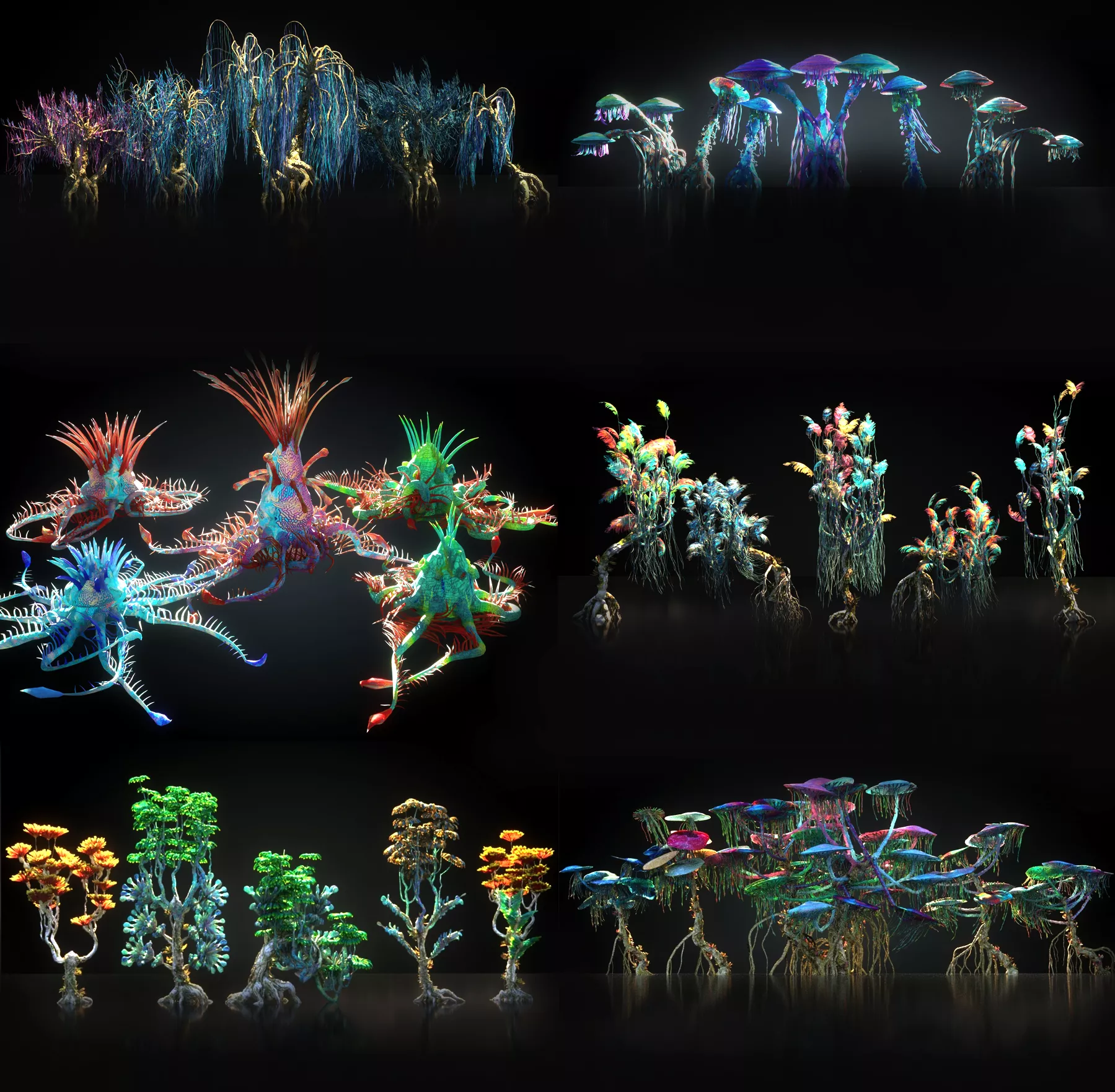 Avatar Tree Animated Pack 30 Low-poly 3D model