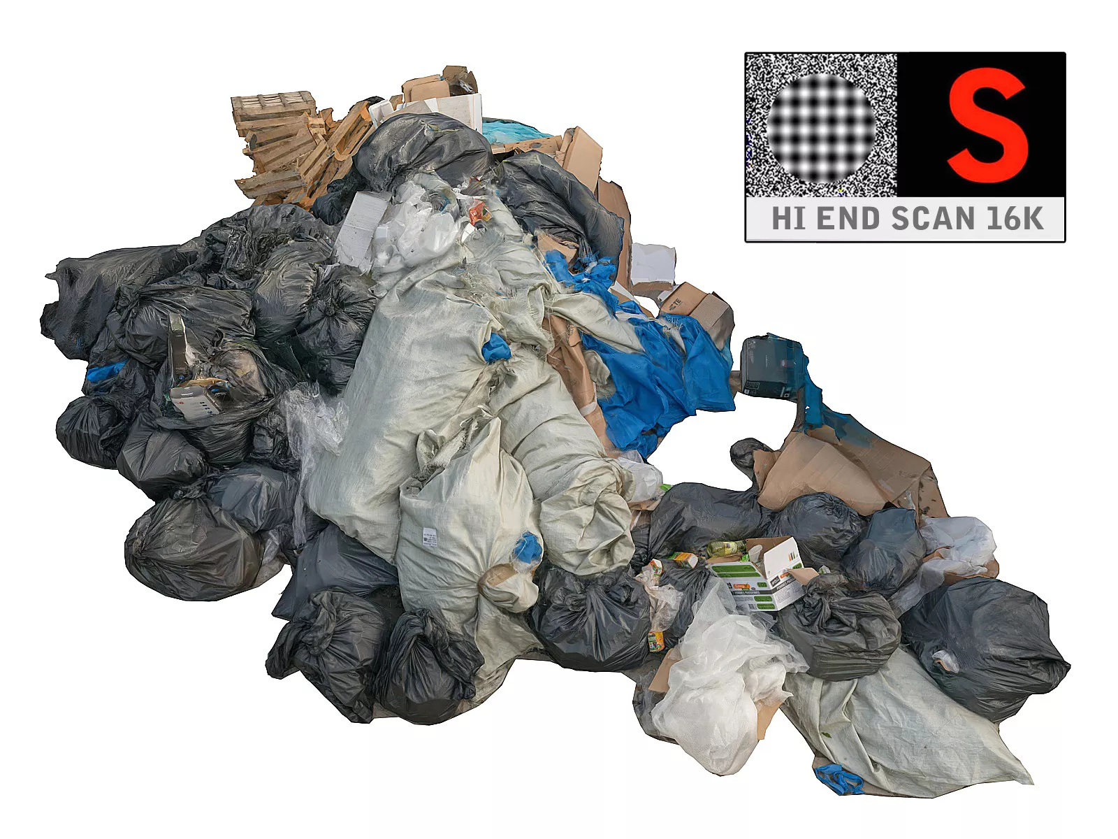 City Garbage 16K game ready Low-poly 3D model