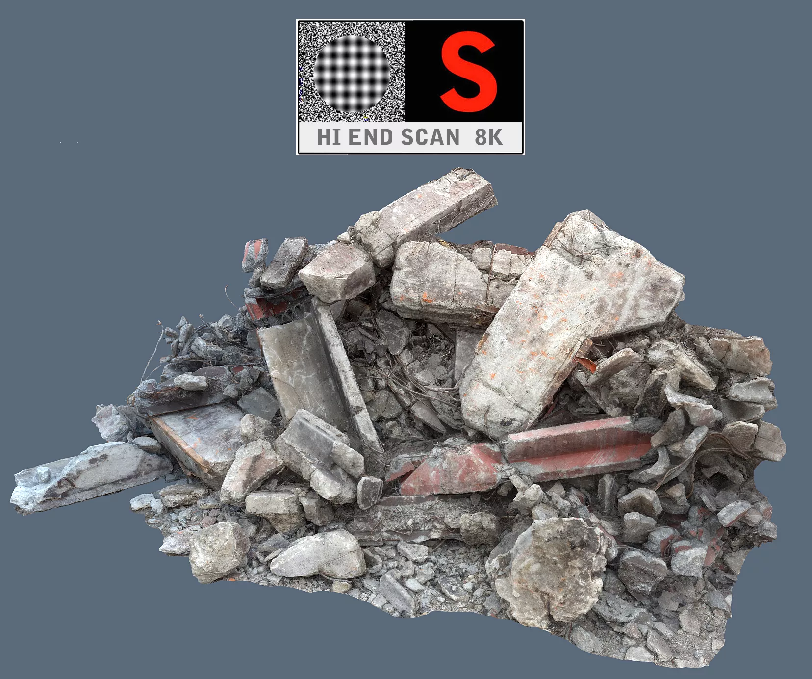 Urban devastation 8K Low-poly 3D model