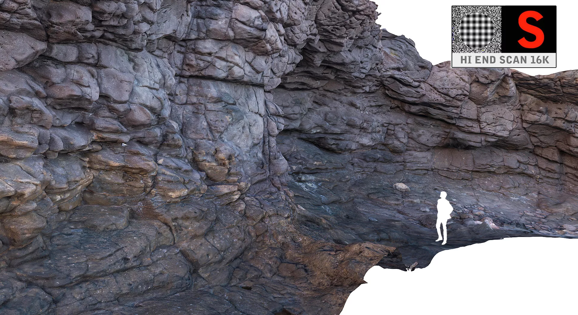 Ocean Cliffs HD 16K Low-poly 3D model