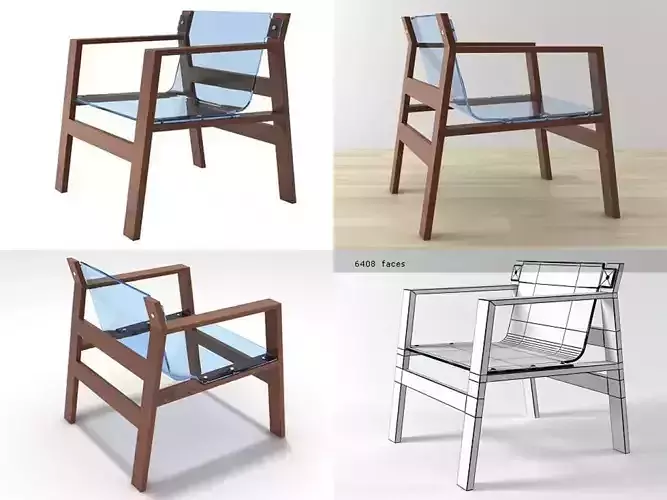 Intermix wooden chair 3D model