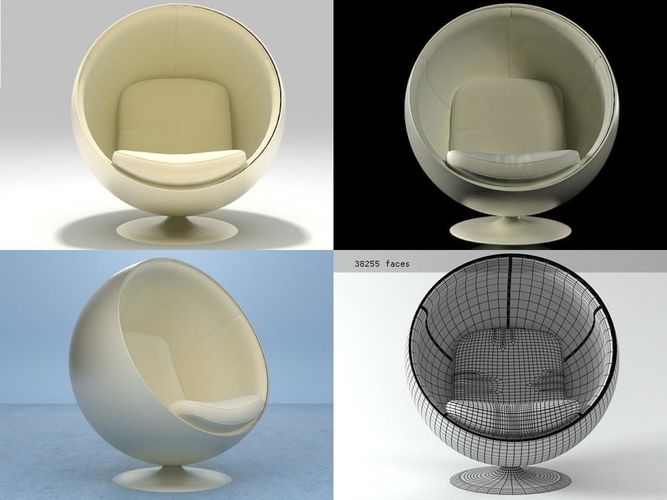 Ball egg chair 3D model