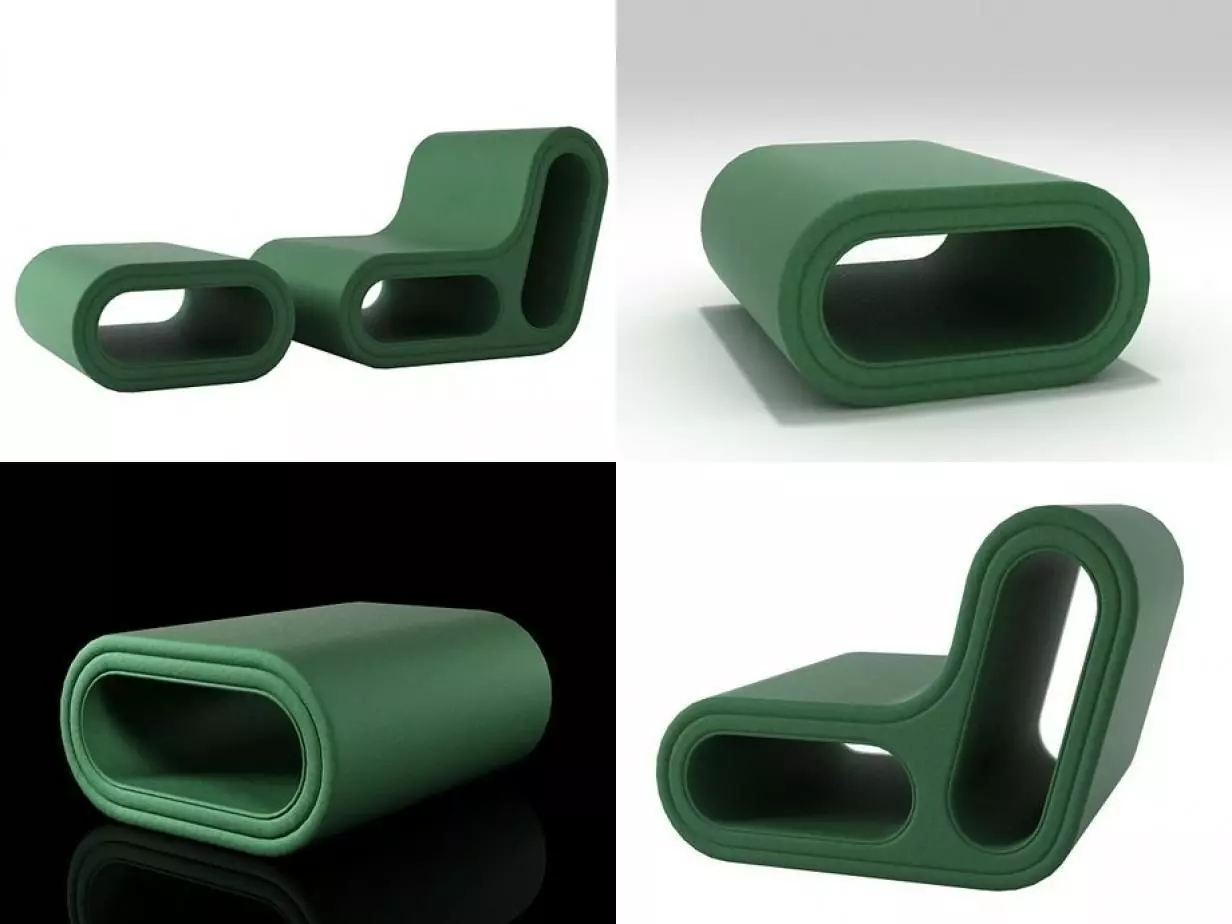 Other One Chair and Ottoman 3D model_0