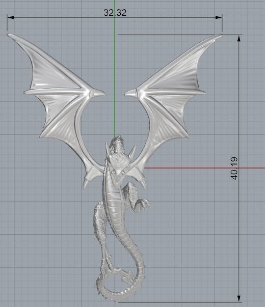 Dragon pendant 3D print model_4