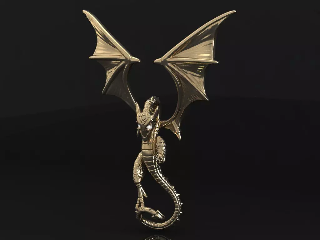Dragon pendant 3D print model_0