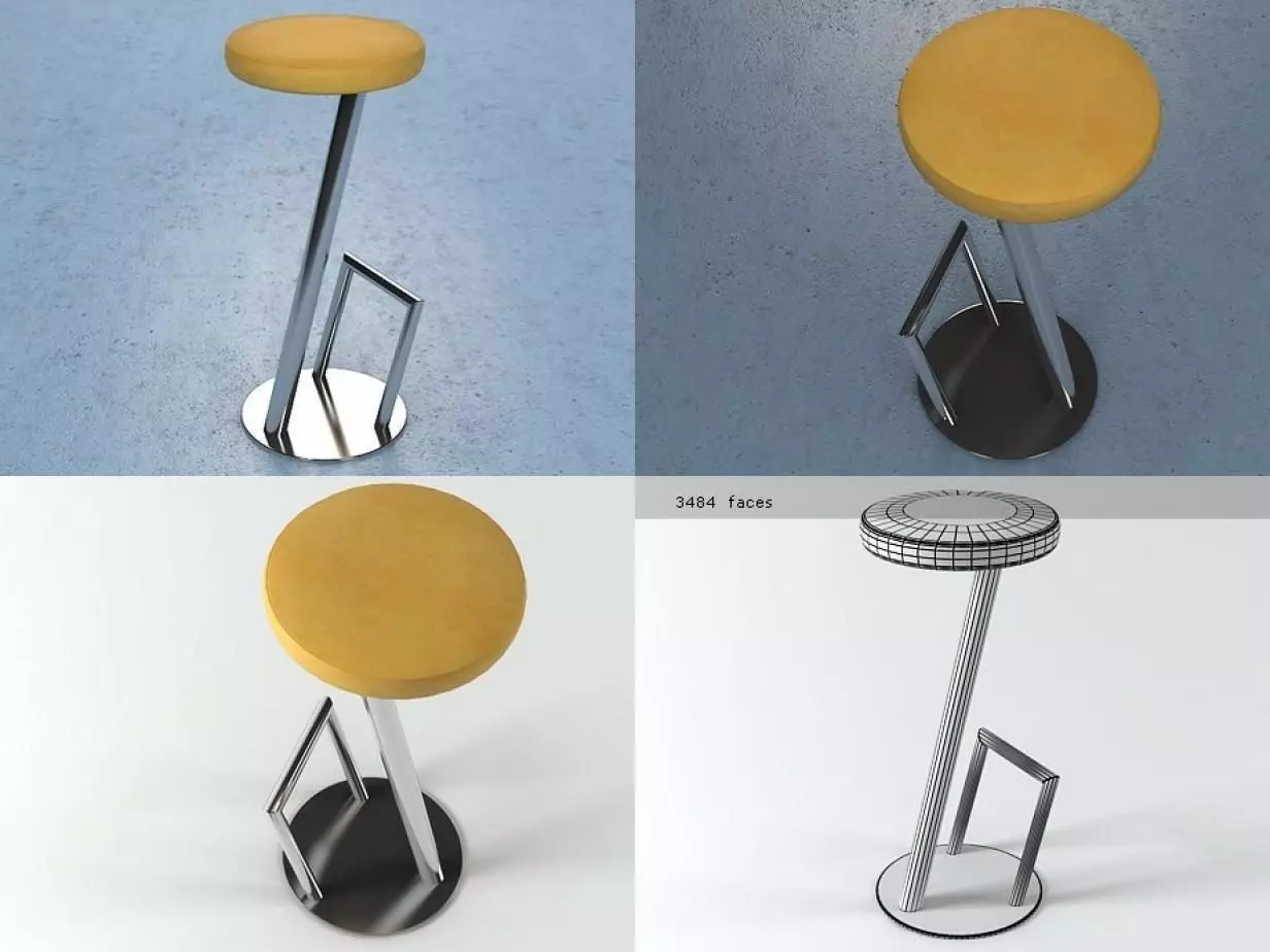 Twist bar stool - bar stool 3D model_0