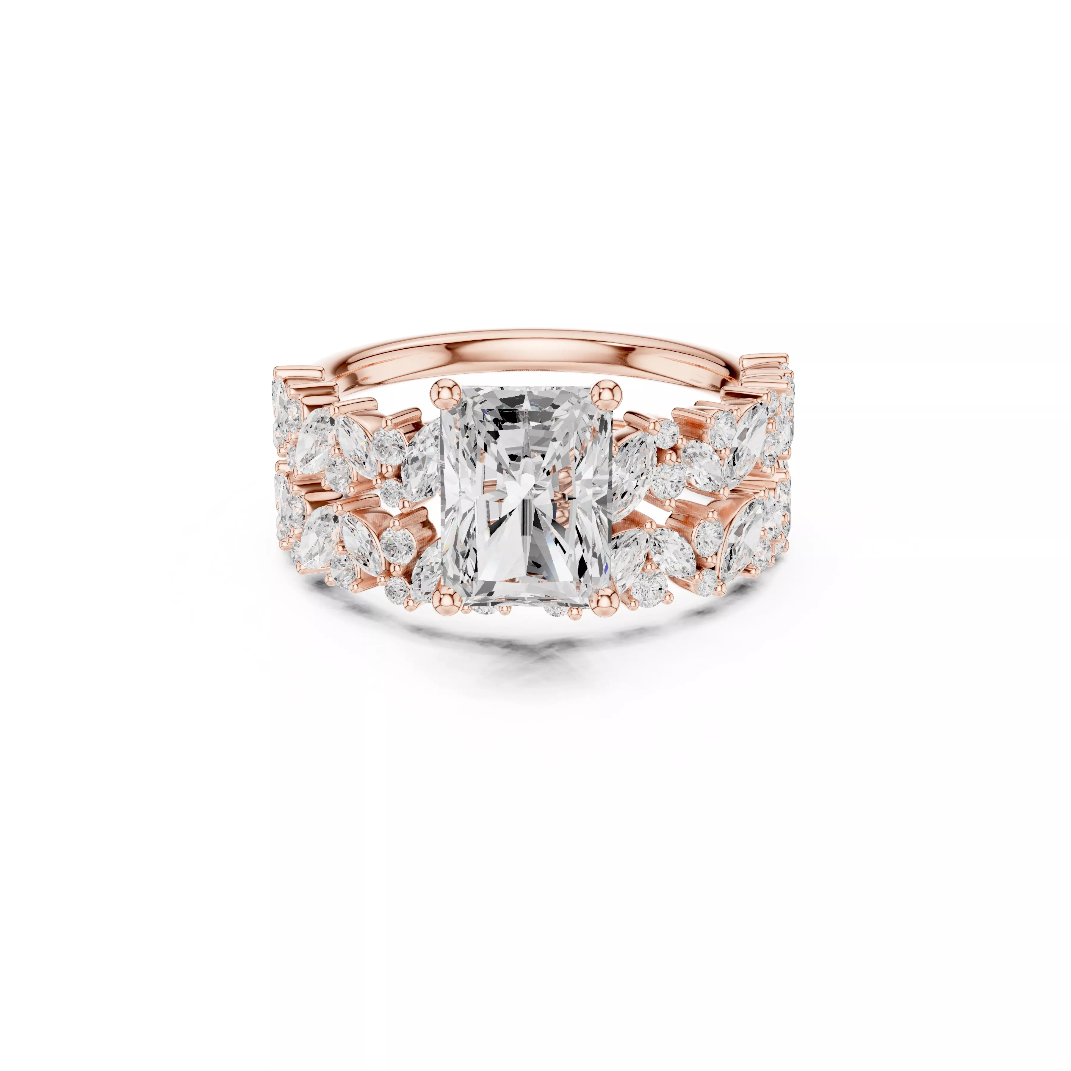 Custom Fine Jewelry Diamond Ring Gold Band STL 3DM 946 3D print model
