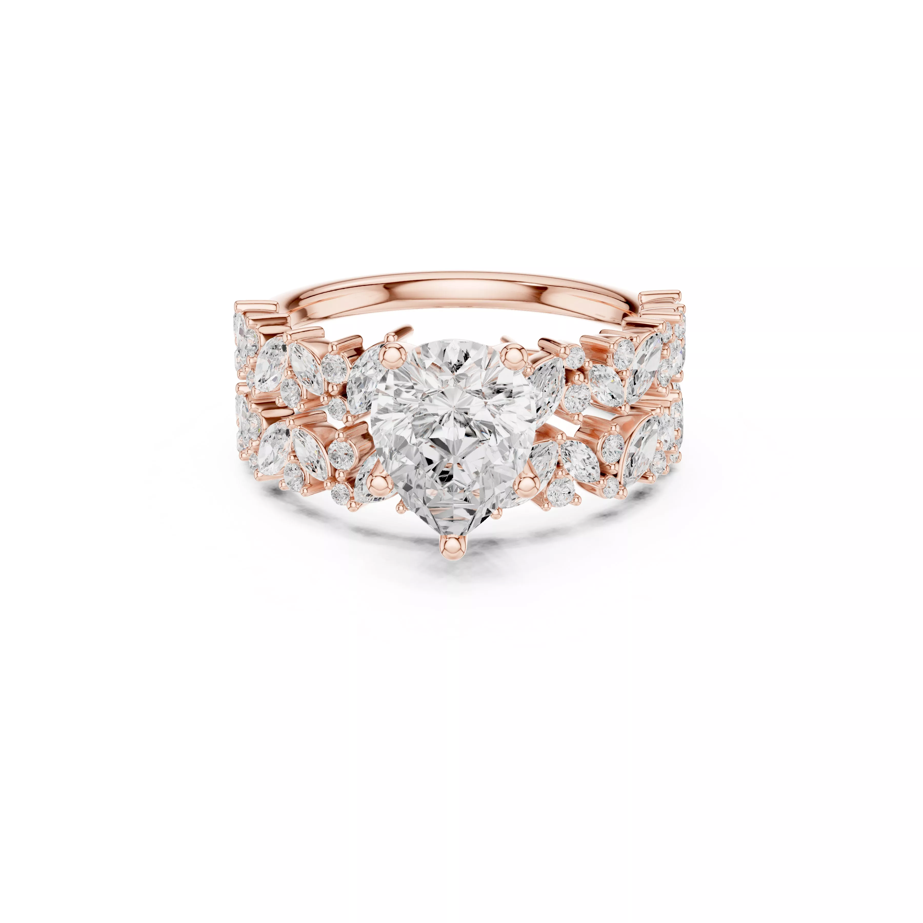 Custom Fine Jewelry Diamond Ring Gold Band STL 3DM 944 3D print model