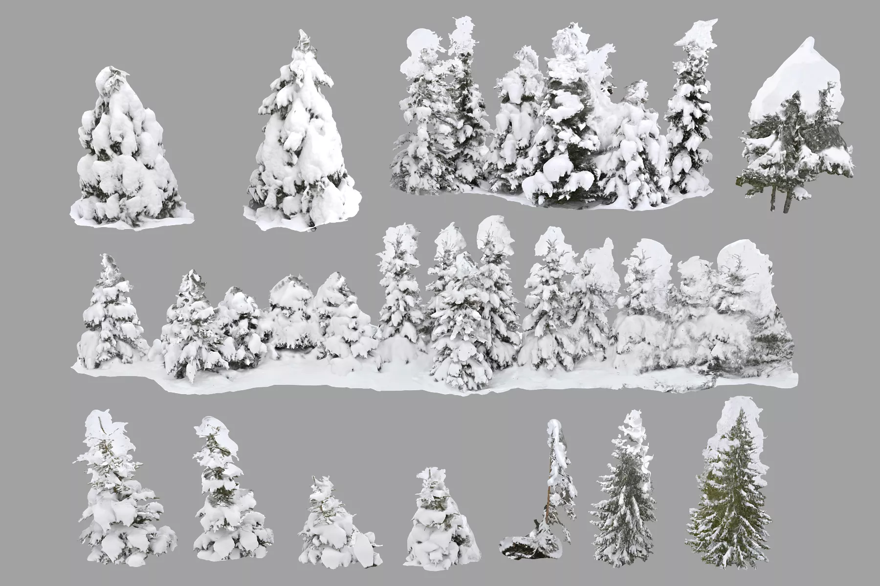 Frozen Forest HD pack Low-poly 3D model