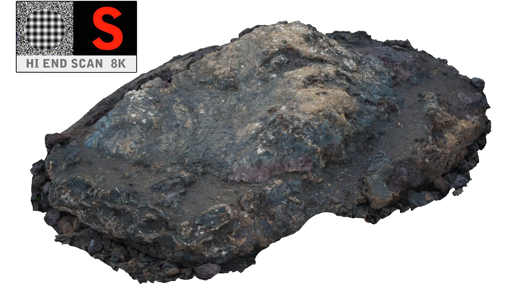 Lava ground timanfaya Scan 8K Low-poly 3D model