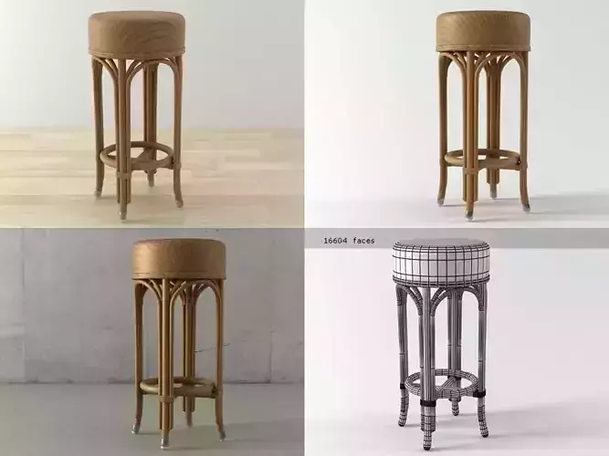 Weston Barstool No Back 3D model