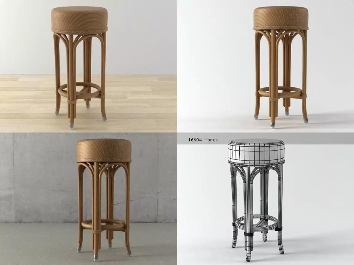 Weston Barstool No Back 3D model_0
