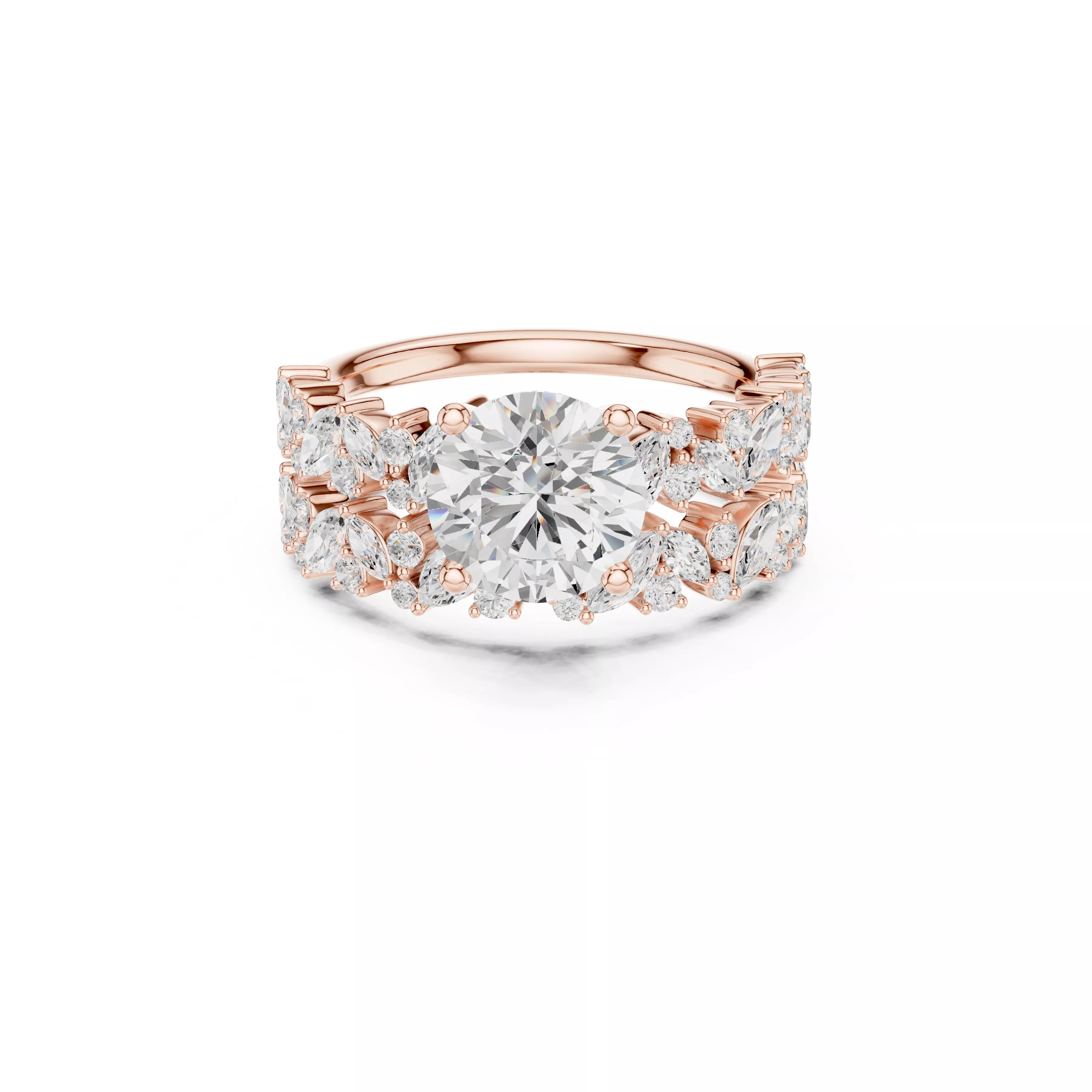 Custom Fine Jewelry Diamond Ring Gold Band STL 3DM 939 3D print model