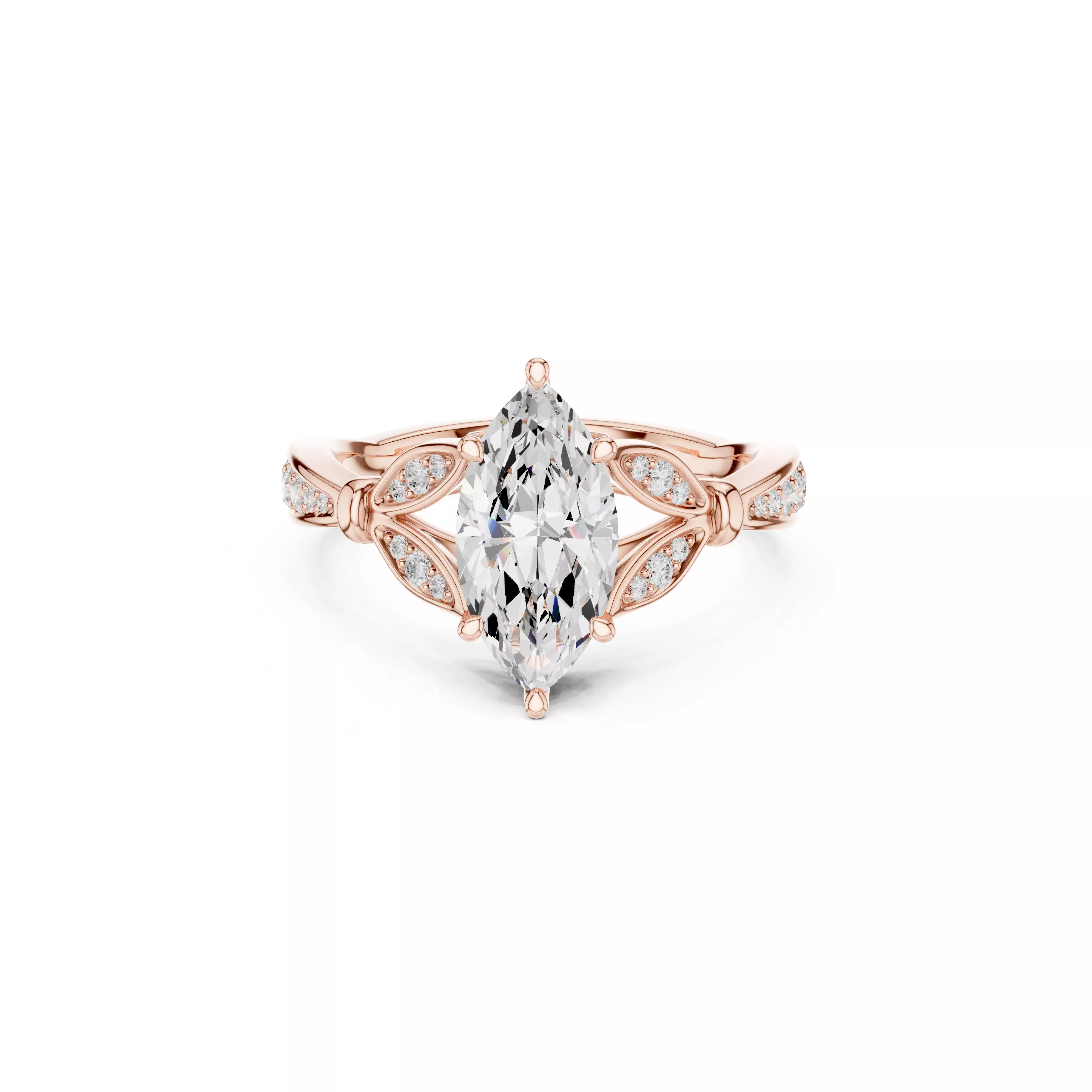 Custom Fine Jewelry Diamond Ring Gold Band STL 3DM 935 3D print model