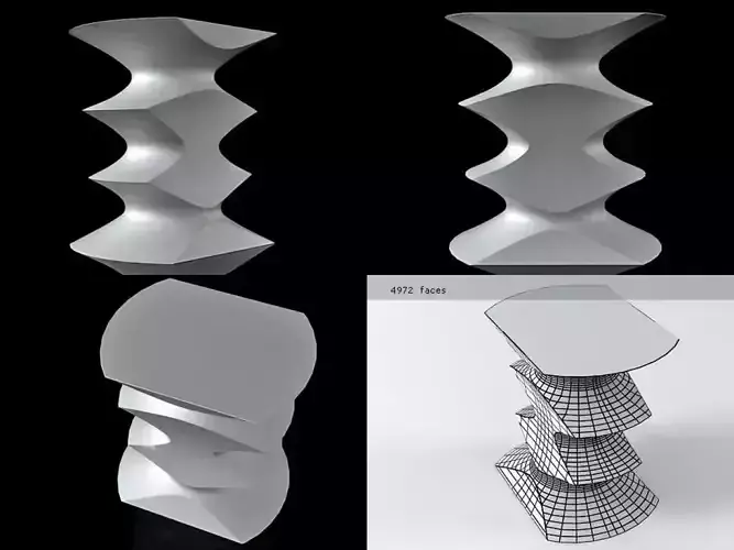 Hocker three table 3D model
