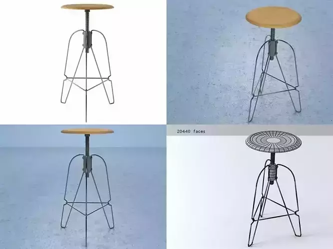 Covey stool with different heights 3D model