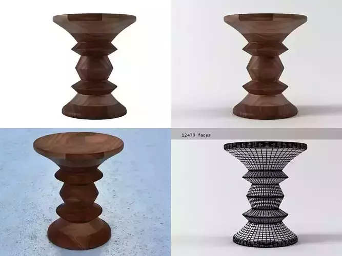 Eames Walnut  Stool 1