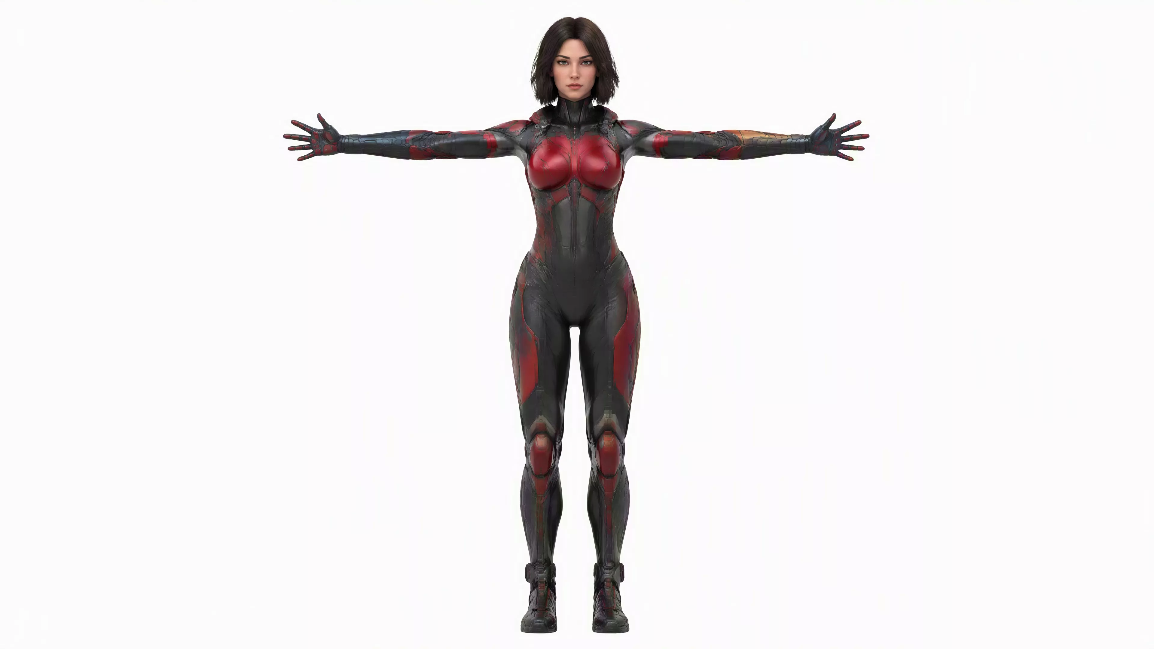 Cifi Female 3D Character Fully Rigged Game Ready Low-poly 3D model