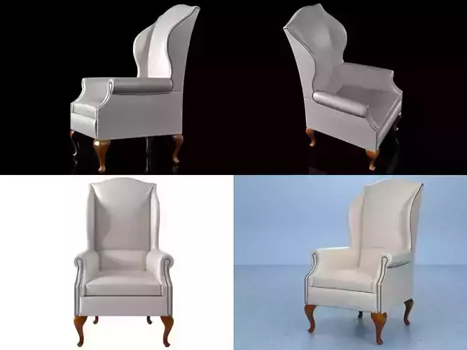 Tall Wing Back Chair 3D model