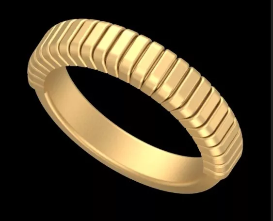 Ridged Wedding Band 3D Model Free 3D print model