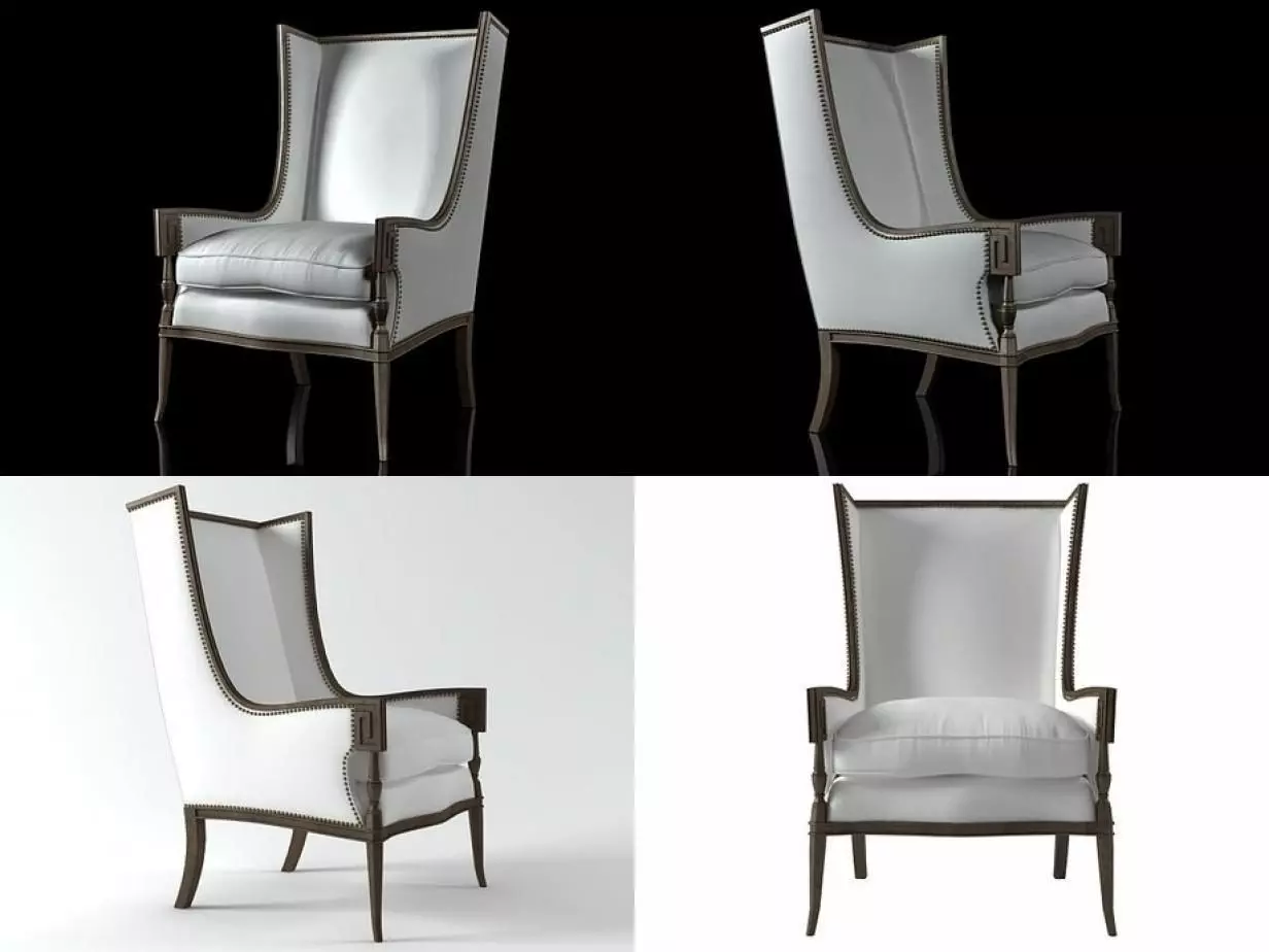 Highback Armchair 3D model_0