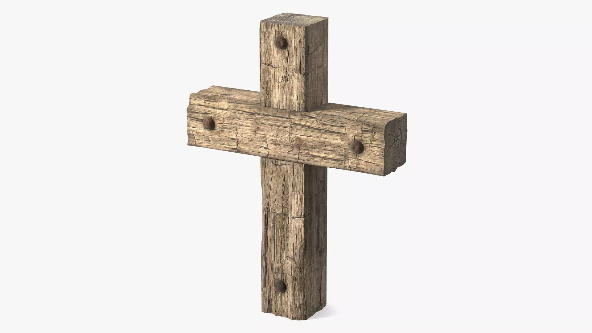 Wooden Cross Weathered 3D model