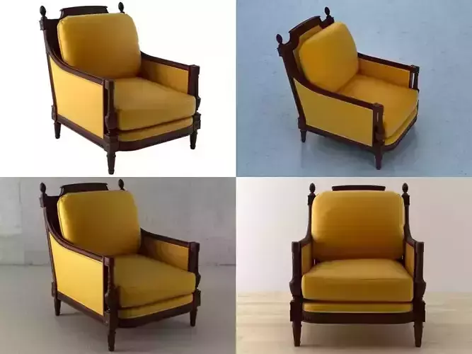 Mahogany Armchair 3D model