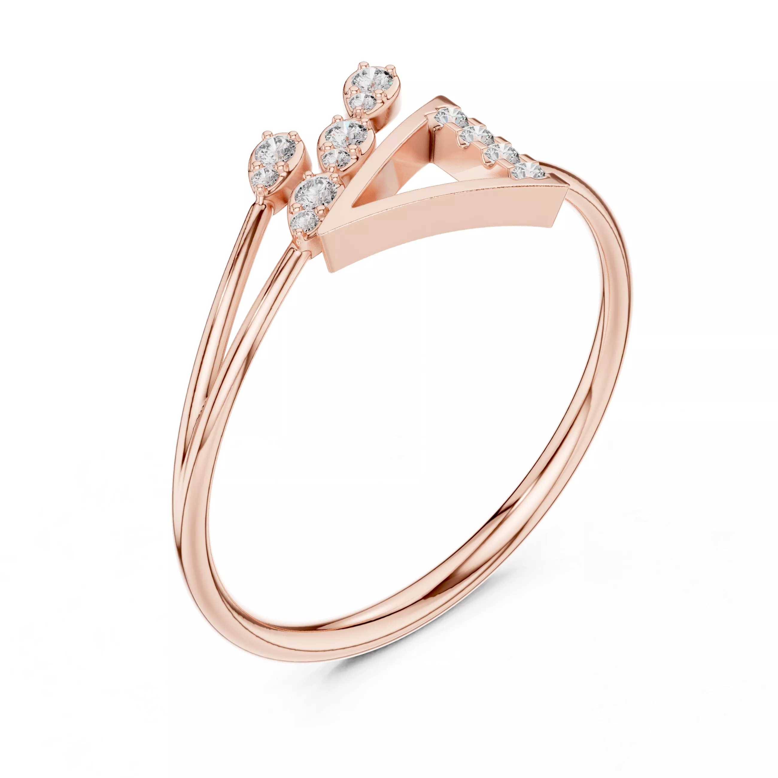 Floral Diamond Ring 3D Model Free 3D print model
