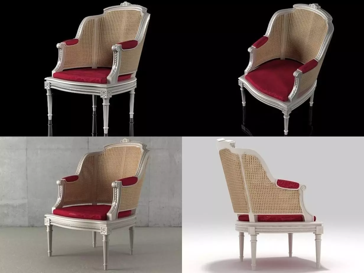 French 19th c Chaise A 3D model_0