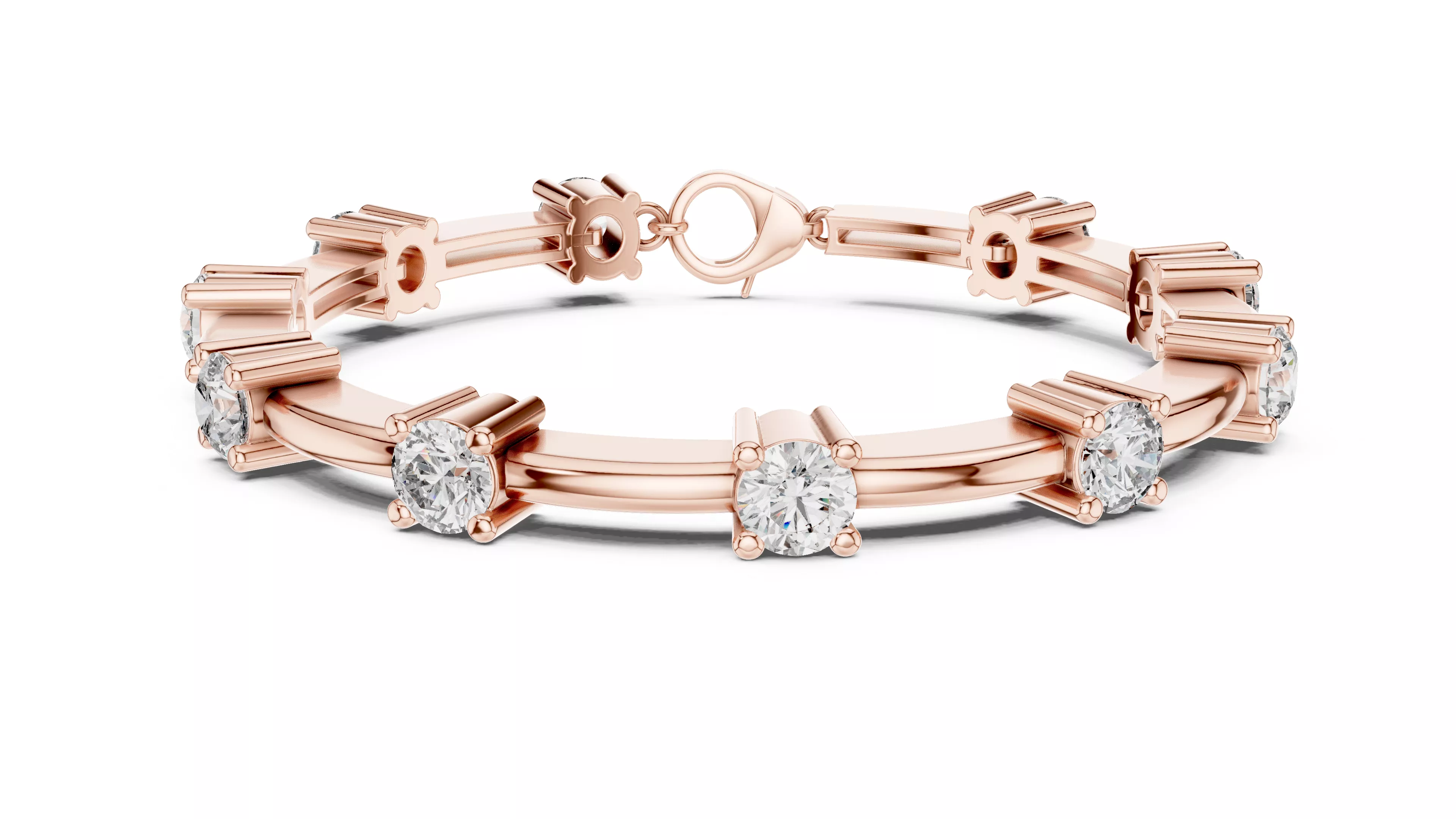 Multi Shape Diamond Bracelet 3D Model 3D print model