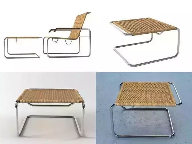 S35R four different chairs and table 3D model S35R four different chairs and table 3D model