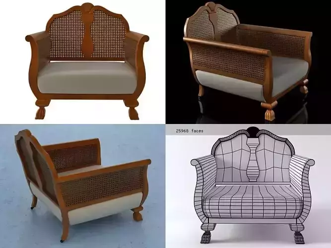 English Edwardian Armchair 3D model