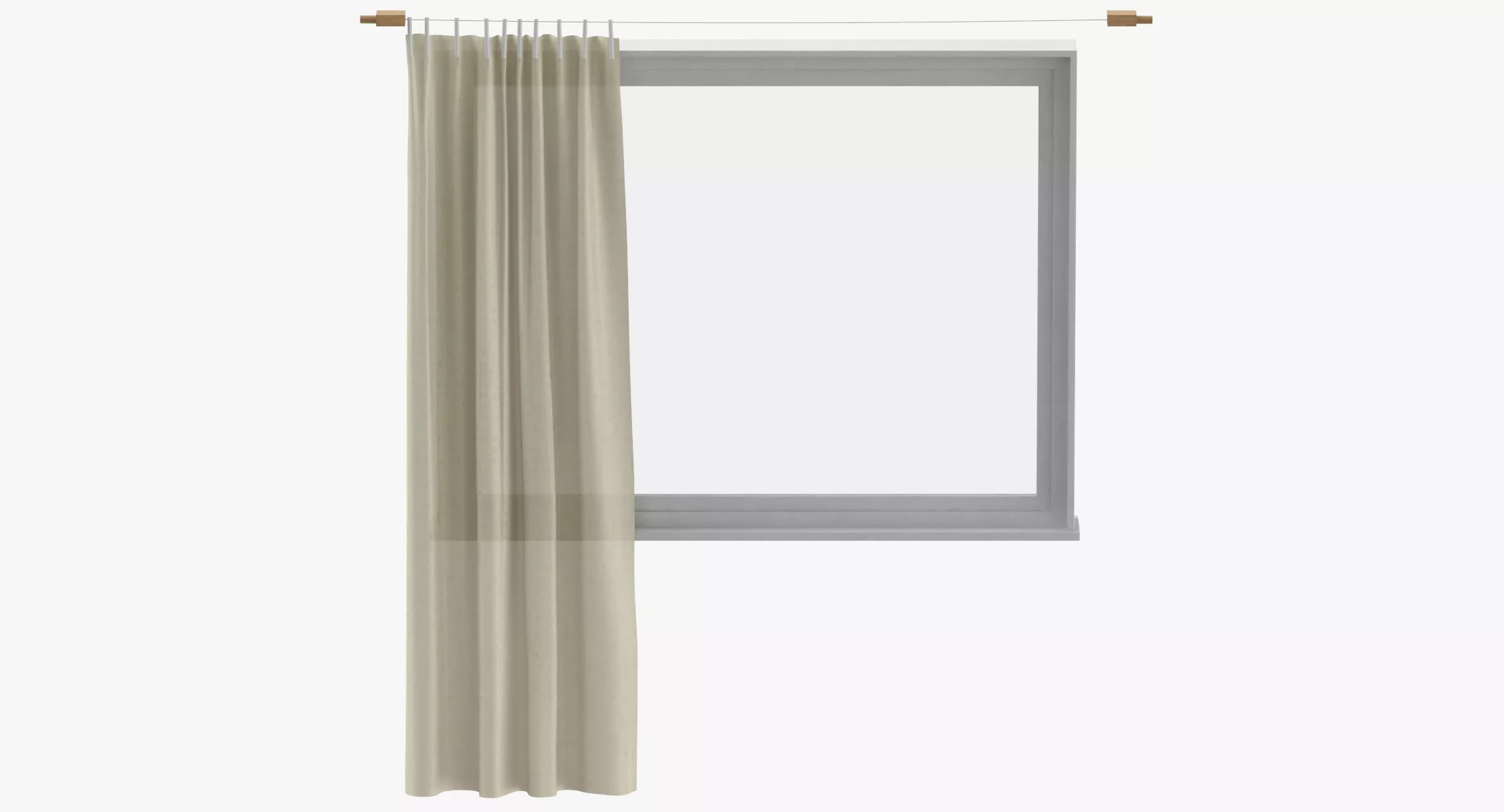Modern Curtains Open 3D model
