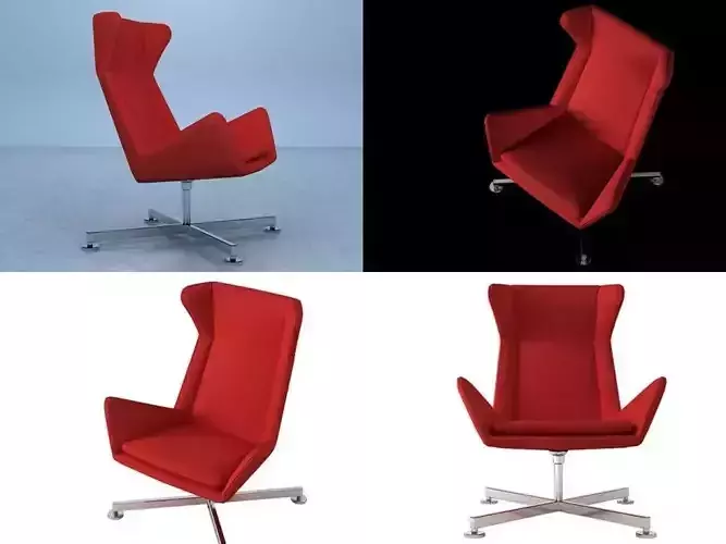 Free four different chairs 3D model