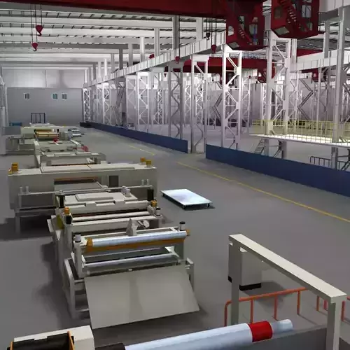 Factory Interior Scene and Equipment 3D model