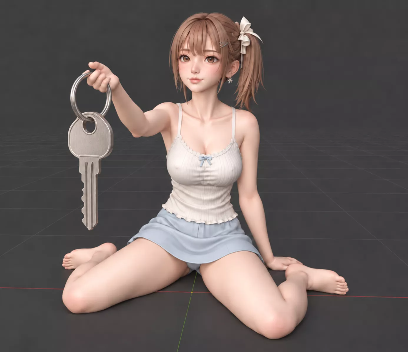 Cute Idol Key Holder Girl Scale 3D Printable Figure 3D print model