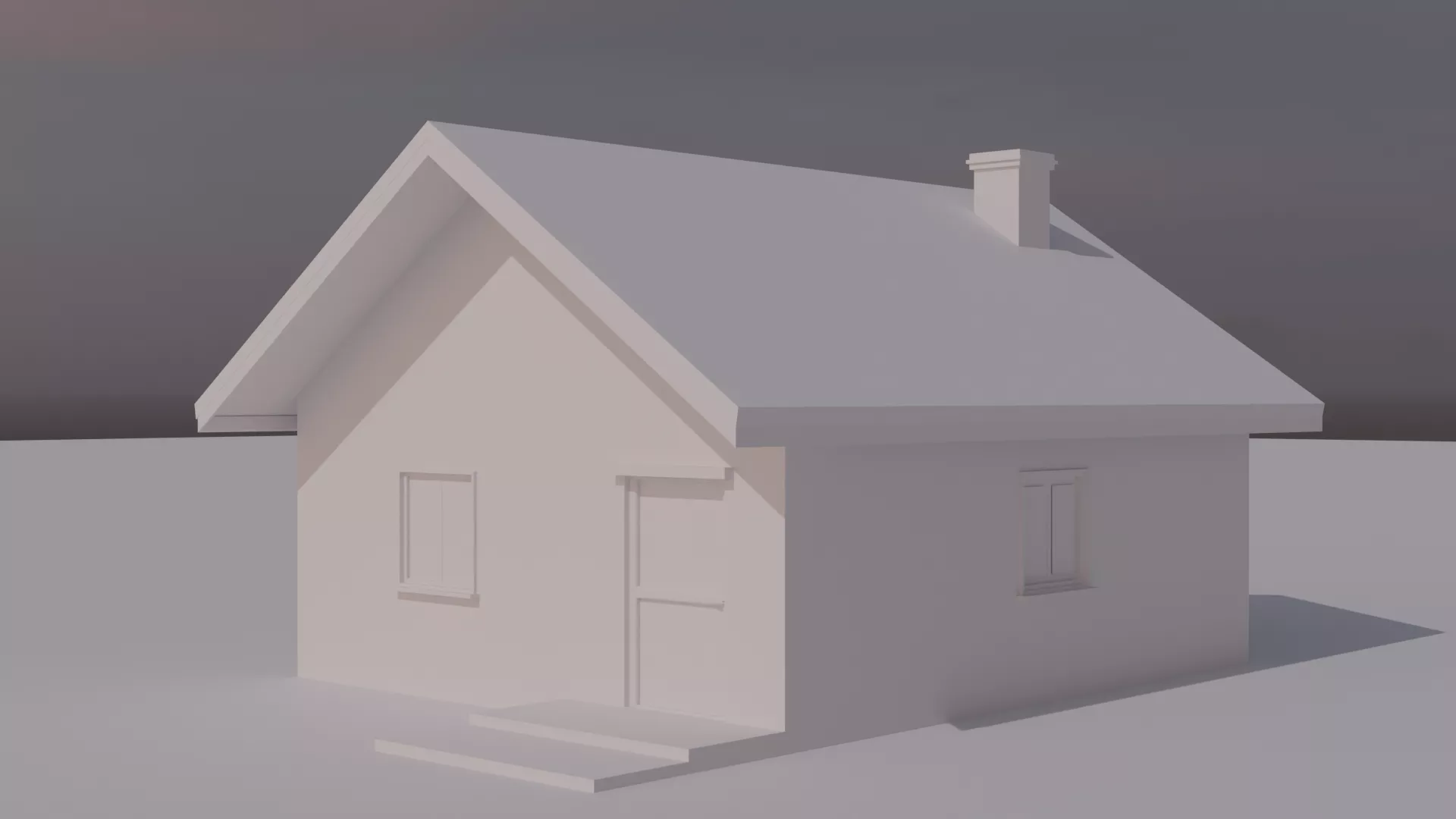 Low Poly base mesh Simple House 3D Model Free 3D model