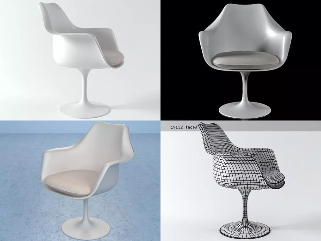 Tulip Armchair 3D model_0