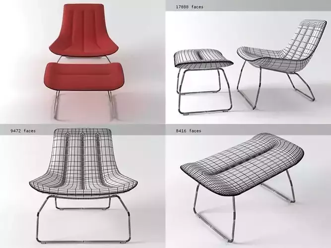 Ola lounge chair and ottoman