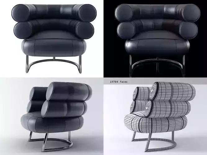Bibendum four different chairs 3D model