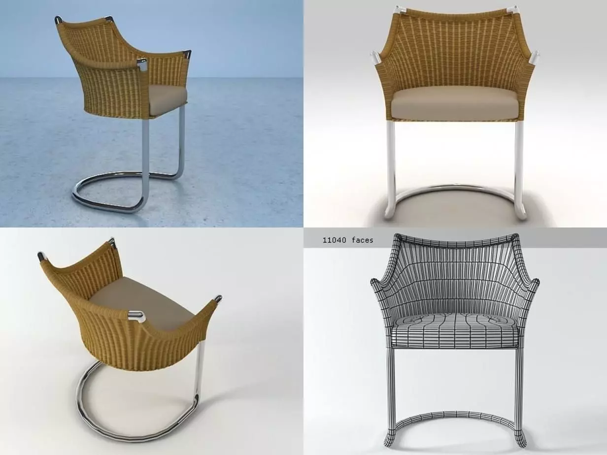 Ala rattan chairs 3D model_0