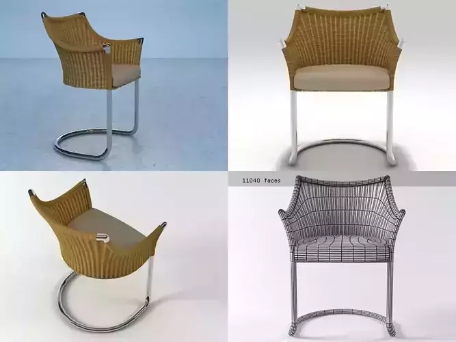 Ala rattan chairs 3D model