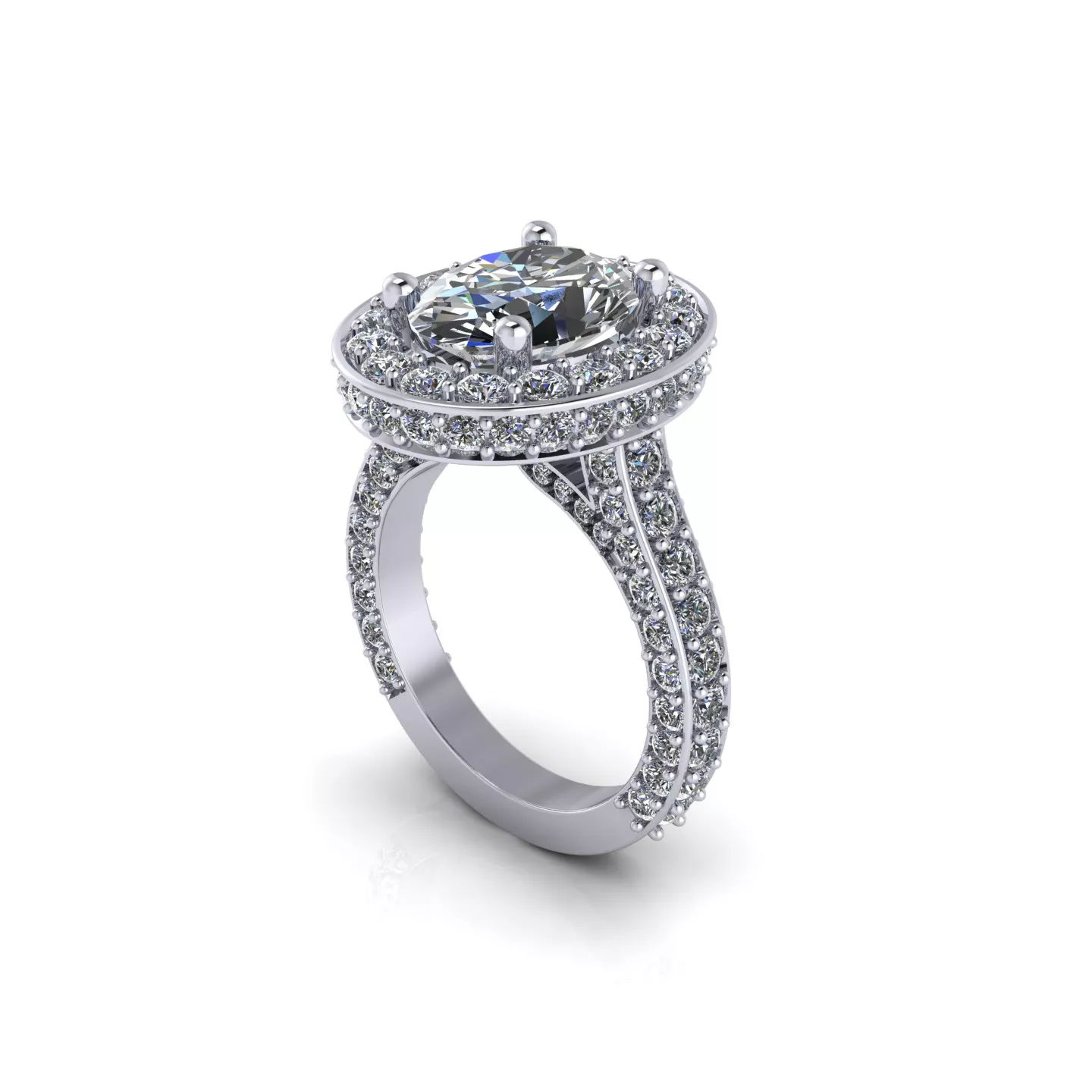 Oval Diamond Wedding Ring 3D print model