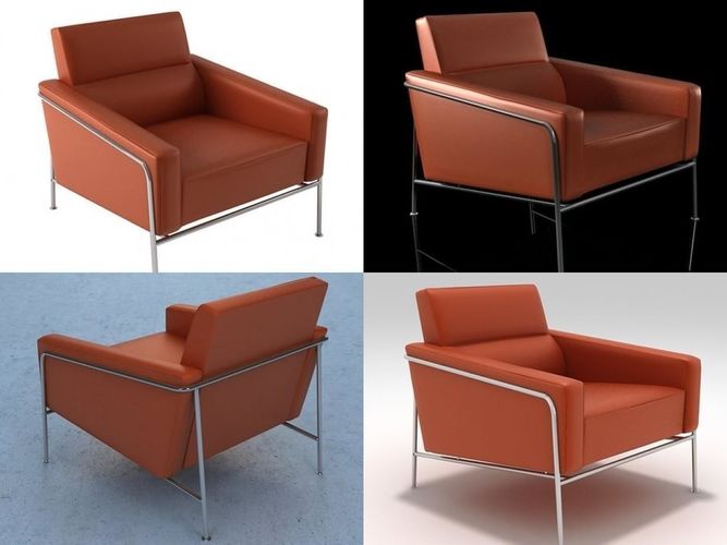 3300 leather lounge chair - leather lounge chair 3D model