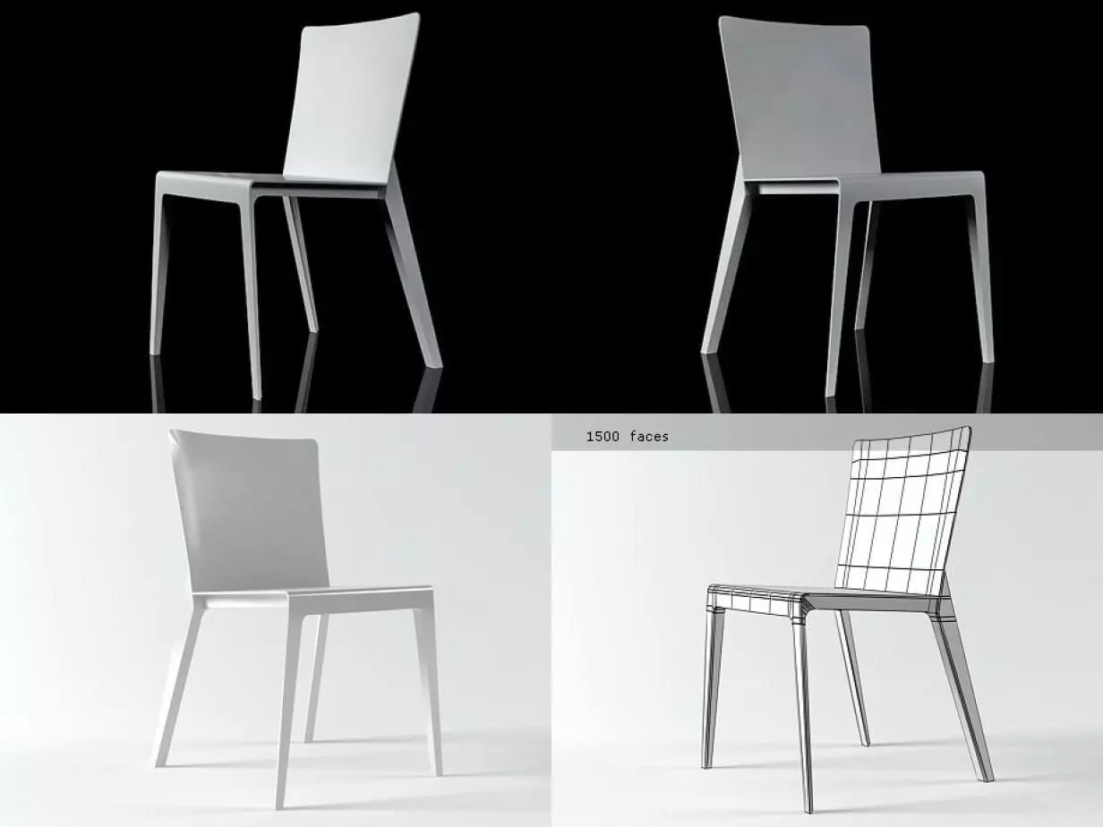 Alfa dining chair 3D model_0