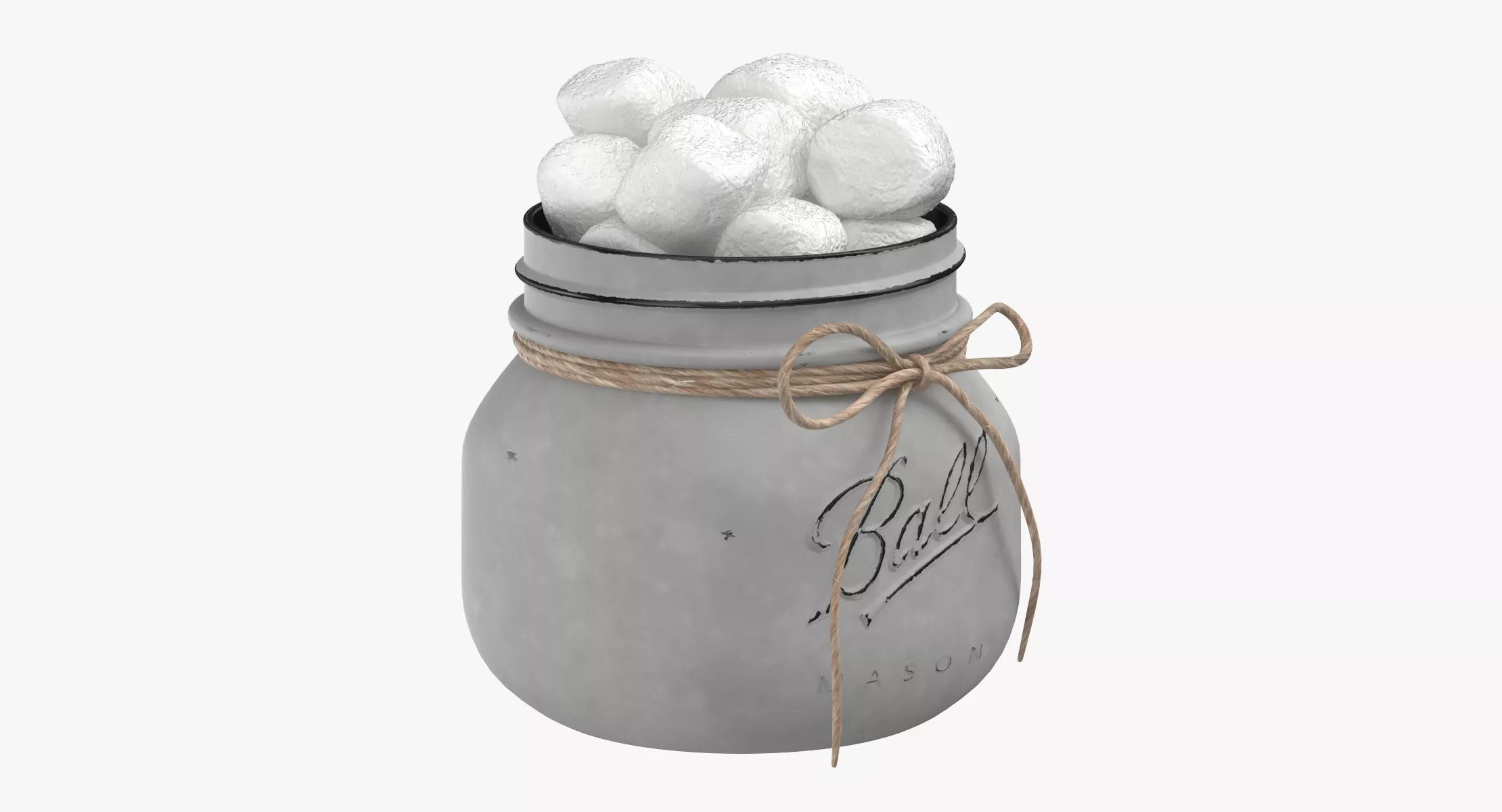 Painted Jar Filled with Cotton Pieces 3D model