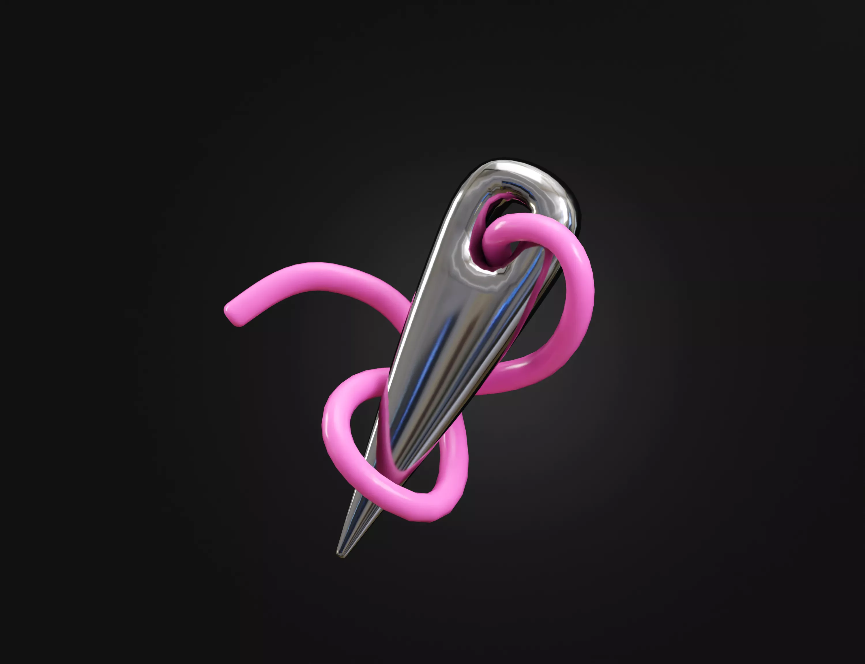 Sewing Needle Low-poly 3D model