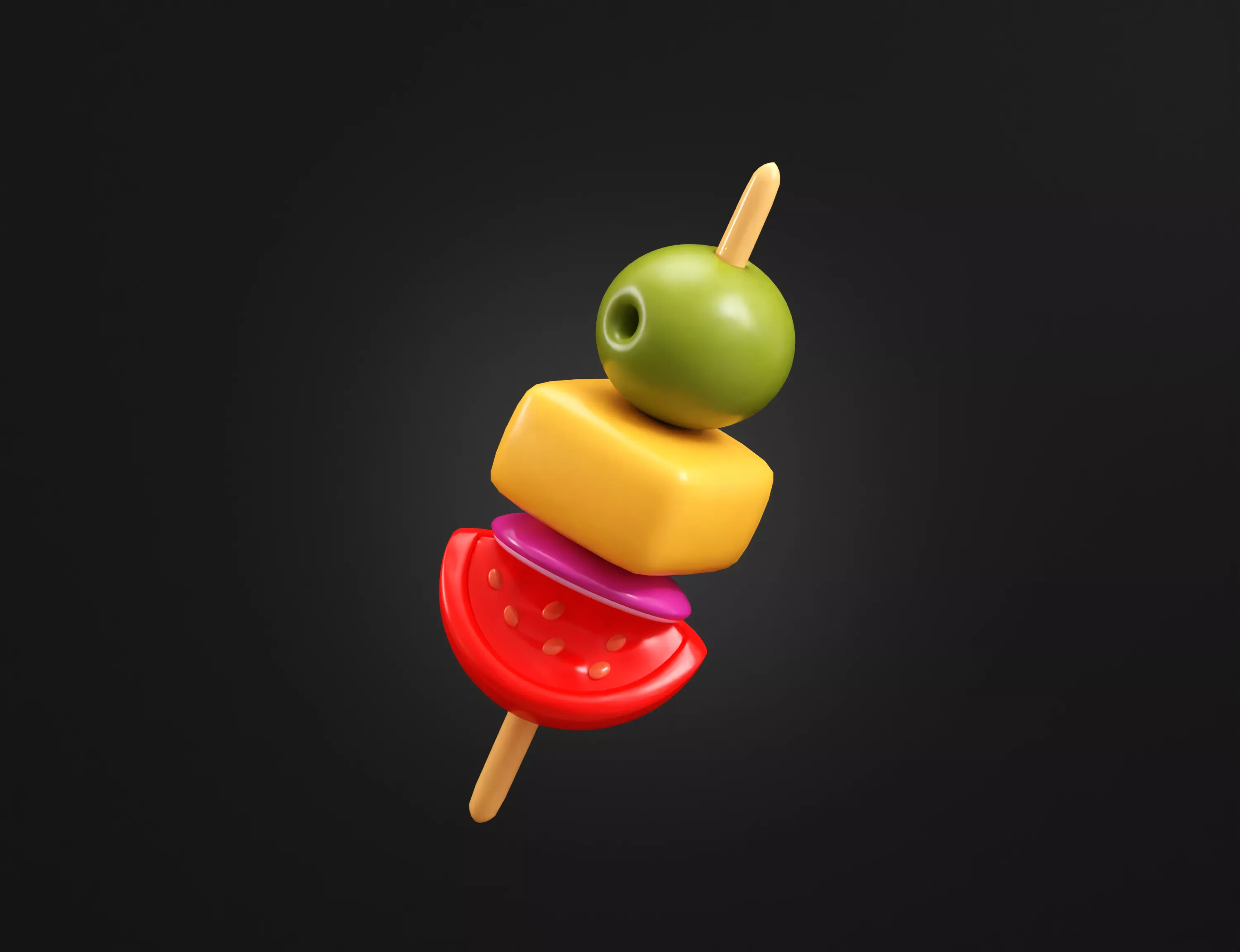 BBQ Skewer Low-poly 3D model