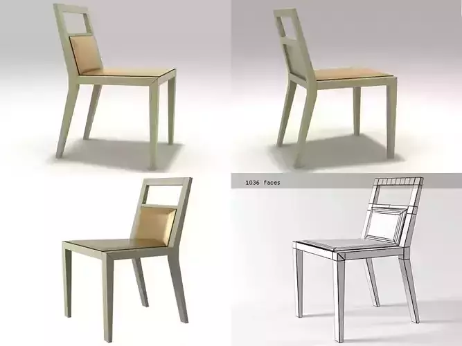 Trentah set of four different chairs 3D model